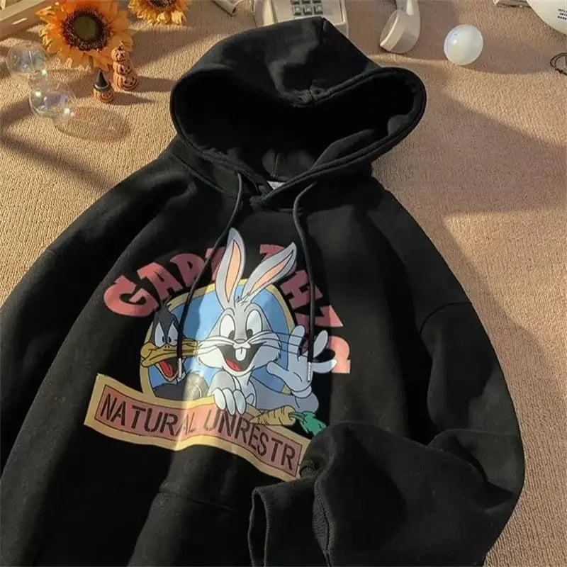 Cozy Cartoon Hooded Sweatshirt - Perfect for Teens
