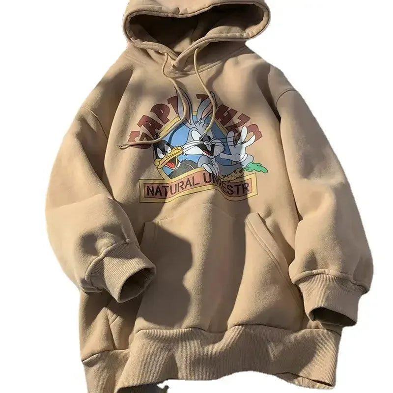 Cozy Cartoon Hooded Sweatshirt - Perfect for Teens