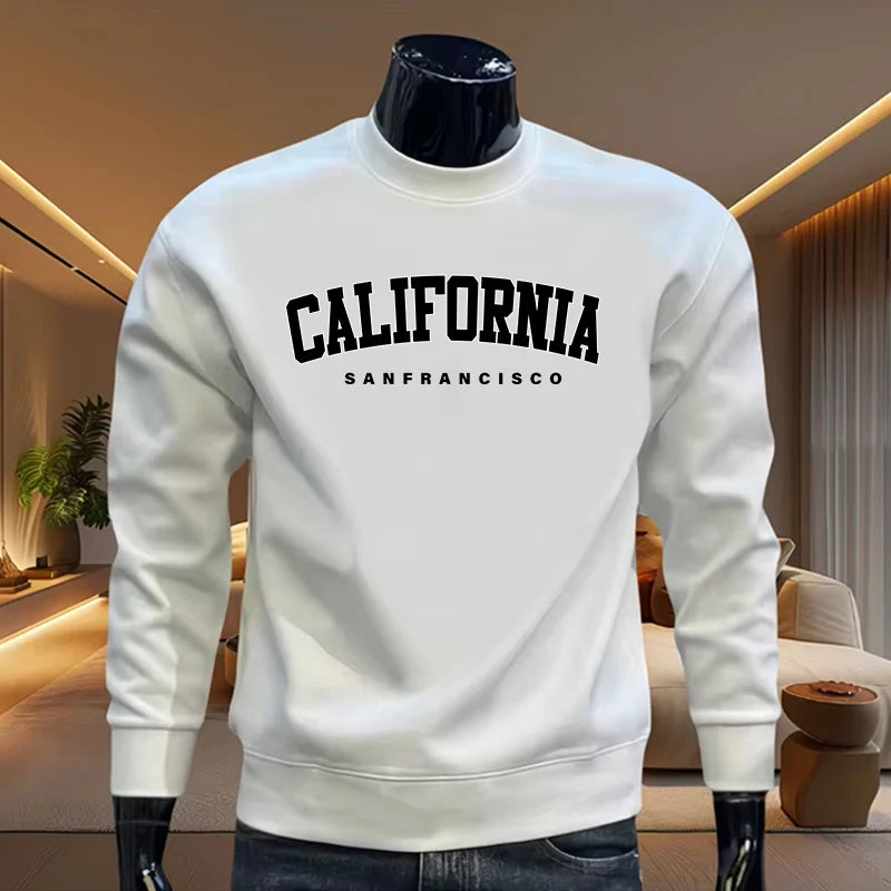 California Printed Hoodies for Men High Quality Spring Autumn Casual Sports O-neck Sweatshirts Male Home Outdoor Comfortable Top