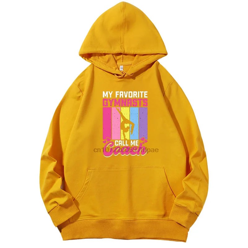 Funny Gymnast Vintage Gymnastics Printed Sweater Spring Autumn Fashion Graphic Hooded Sweatshirts Cotton Pullover Hoodies