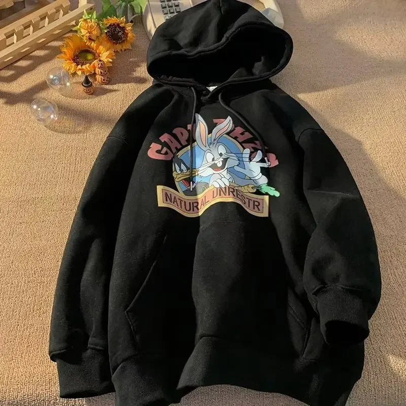 Cozy Cartoon Hooded Sweatshirt - Perfect for Teens