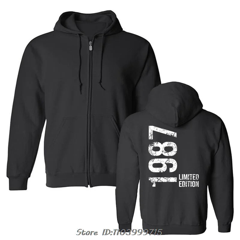 Novelty Awesome 37th 37 Years Retro Vintage 1987 Hoodie Fashion Men Hoody Sweatshirt Oversized Casual Jacket Cotton Streetwear