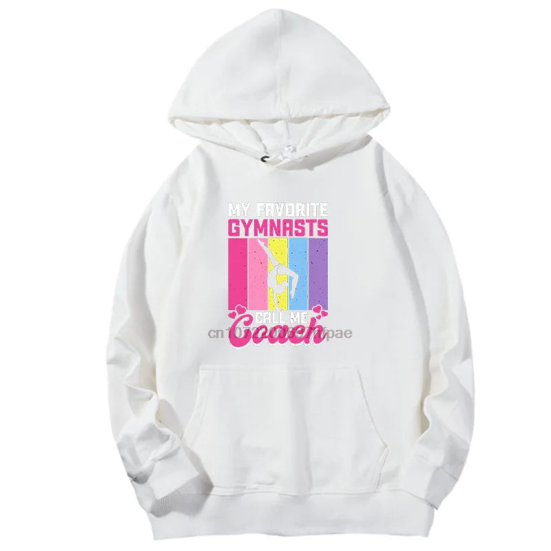 Funny Gymnast Vintage Gymnastics Printed Sweater Spring Autumn Fashion Graphic Hooded Sweatshirts Cotton Pullover Hoodies