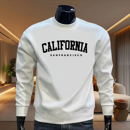 California Printed Hoodies for Men High Quality Spring Autumn Casual Sports O-neck Sweatshirts Male Home Outdoor Comfortable Top