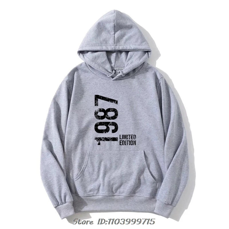 Novelty Awesome 37th 37 Years Retro Vintage 1987 Hoodie Fashion Men Hoody Sweatshirt Oversized Casual Jacket Cotton Streetwear