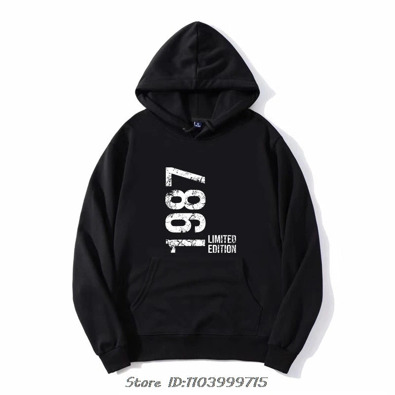 Novelty Awesome 37th 37 Years Retro Vintage 1987 Hoodie Fashion Men Hoody Sweatshirt Oversized Casual Jacket Cotton Streetwear