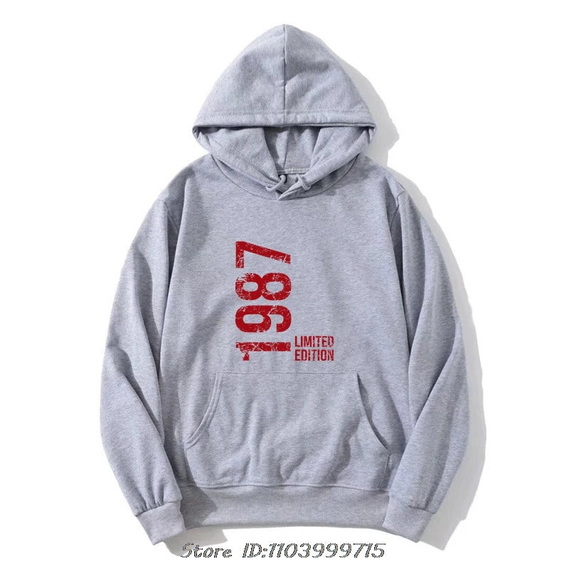 Novelty Awesome 37th 37 Years Retro Vintage 1987 Hoodie Fashion Men Hoody Sweatshirt Oversized Casual Jacket Cotton Streetwear