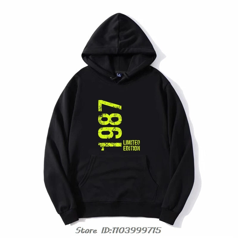 Novelty Awesome 37th 37 Years Retro Vintage 1987 Hoodie Fashion Men Hoody Sweatshirt Oversized Casual Jacket Cotton Streetwear