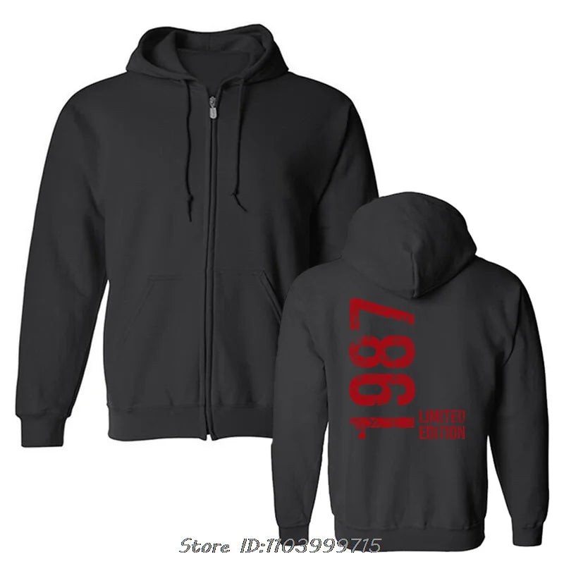 Novelty Awesome 37th 37 Years Retro Vintage 1987 Hoodie Fashion Men Hoody Sweatshirt Oversized Casual Jacket Cotton Streetwear