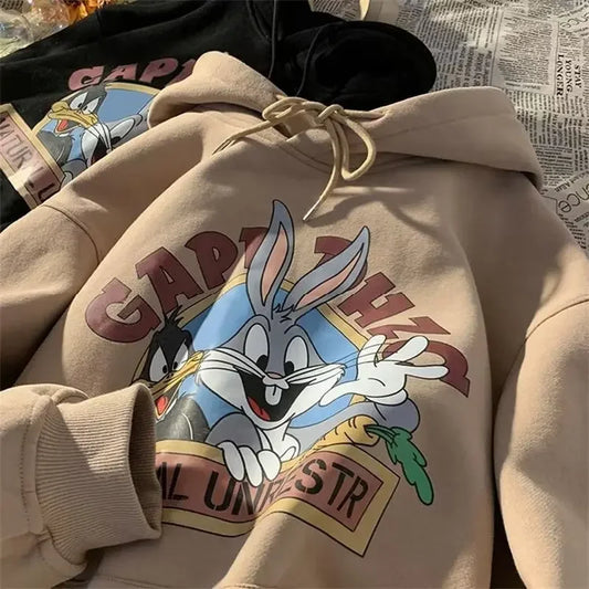 Cozy Cartoon Hooded Sweatshirt - Perfect for Teens