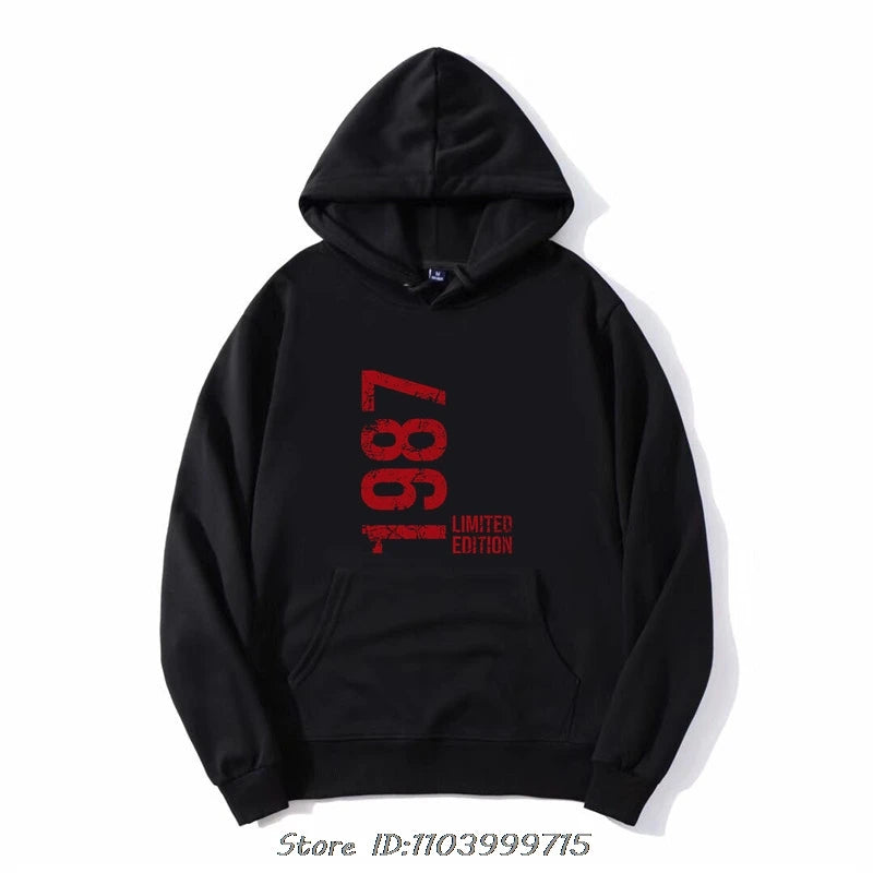 Novelty Awesome 37th 37 Years Retro Vintage 1987 Hoodie Fashion Men Hoody Sweatshirt Oversized Casual Jacket Cotton Streetwear