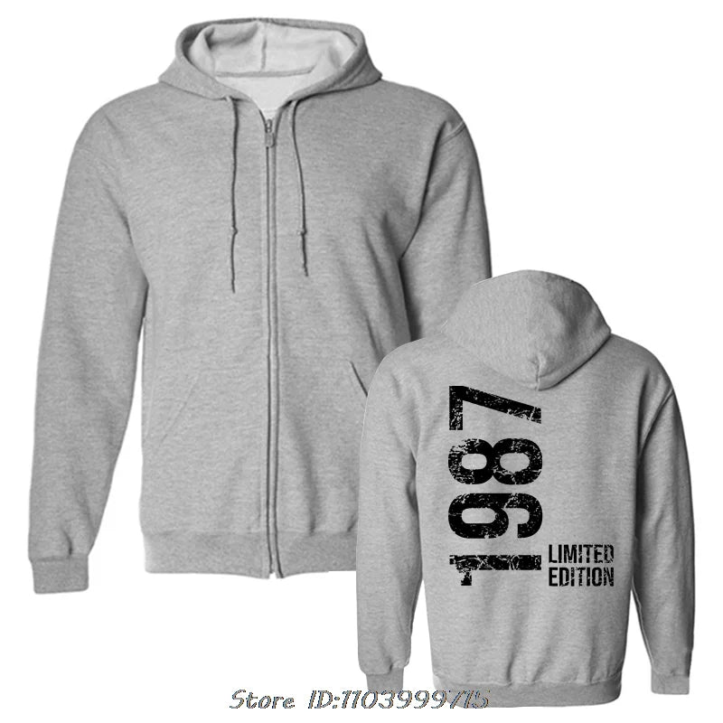 Novelty Awesome 37th 37 Years Retro Vintage 1987 Hoodie Fashion Men Hoody Sweatshirt Oversized Casual Jacket Cotton Streetwear